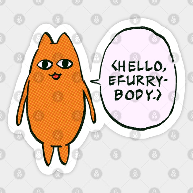 I draw the hello efurrybody floating chiyo's dad / funny azumanga daioh manga Sticker by mudwizard